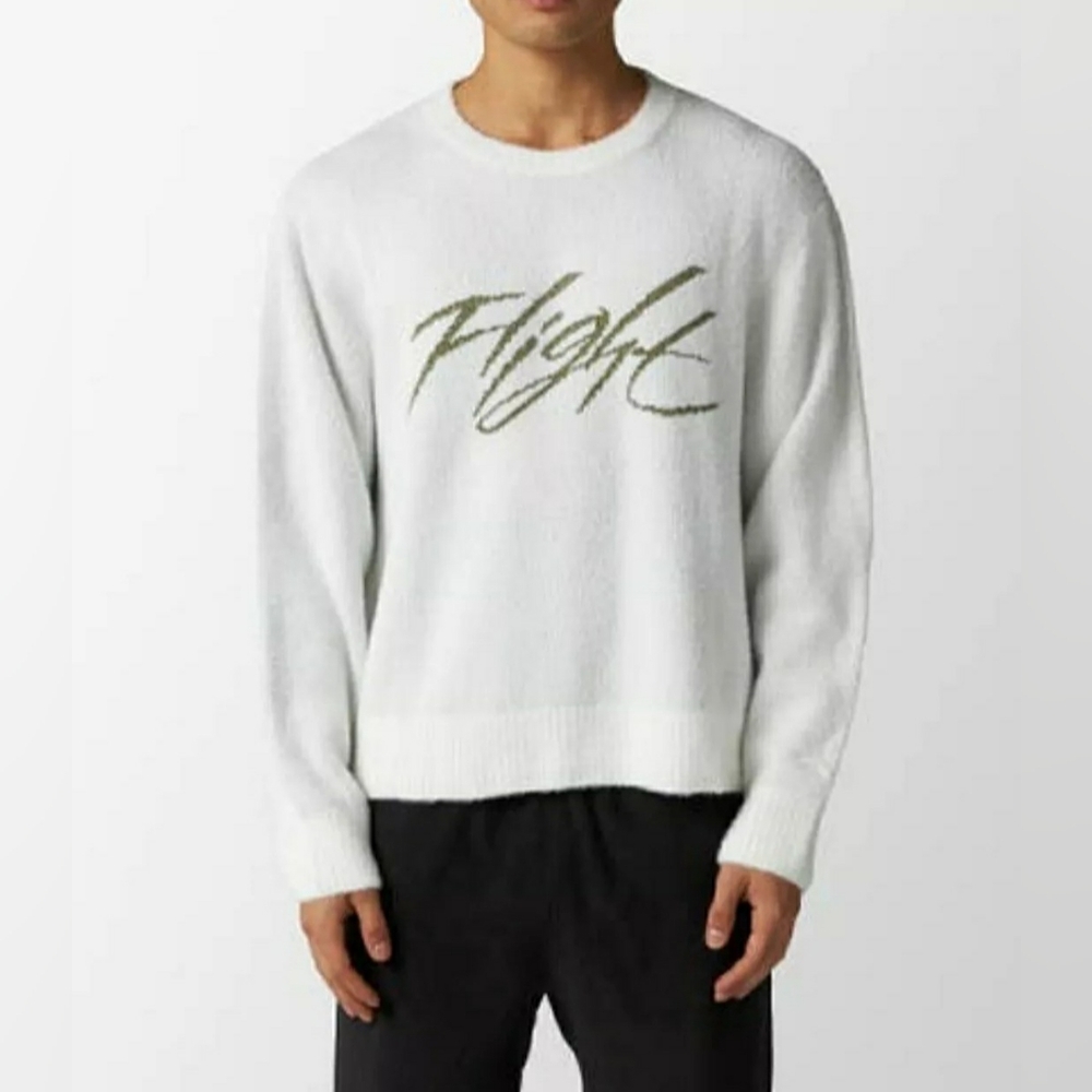 NIKE JORDAN Flight Heritage Crew Sweater White Men's Medium